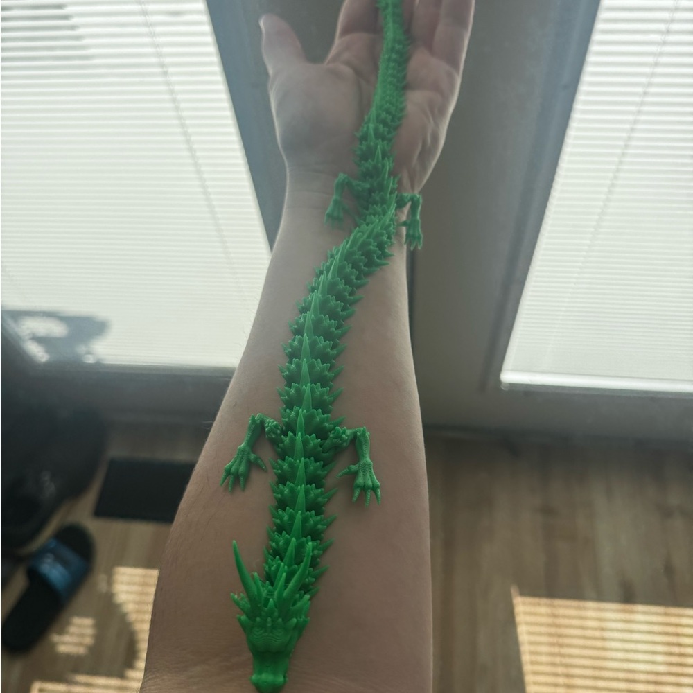 Green 3D Printed Dragon Fidget Toy